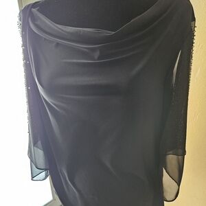 MSK Embellishef Chiffon Sleeve Top